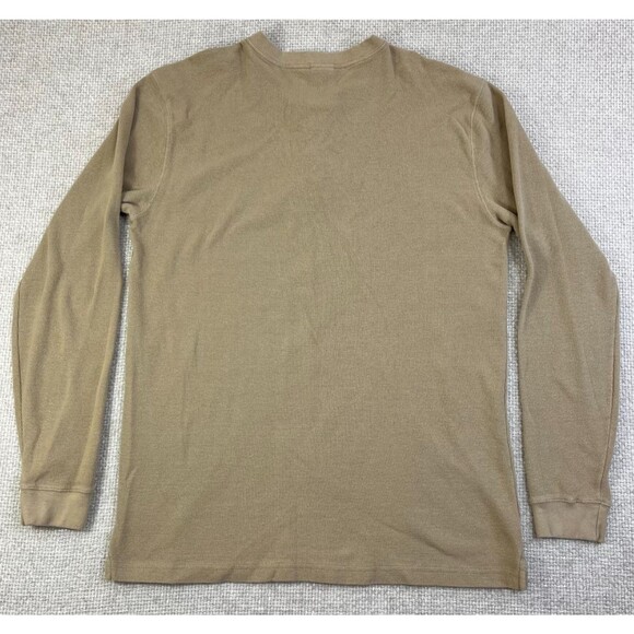 Carhartt Henley Shirt Men's Large Tall Beige Tan Waffle Knit Thermal Heavyweight - Picture 3 of 7